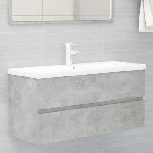 VIDAXL Sink Cabinet Concrete Grey 100x38.5x45cm Engineered Wood Vidaxl 8720286220887