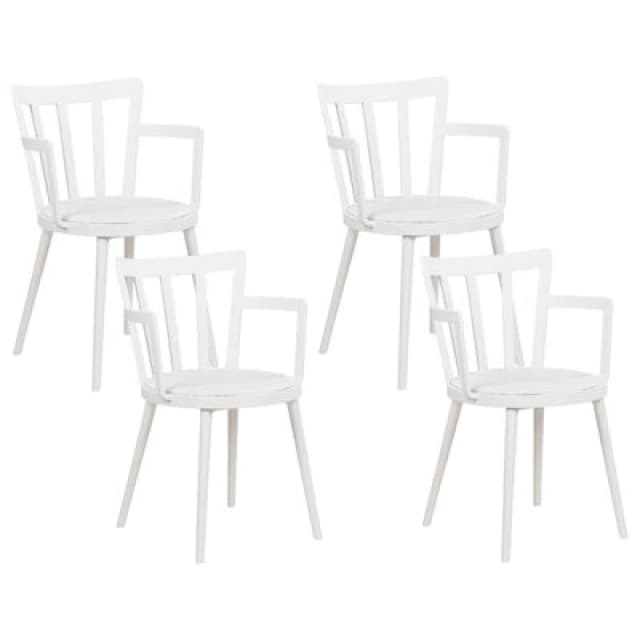 Beliani Set Of 4 Dining Chairs Morill White