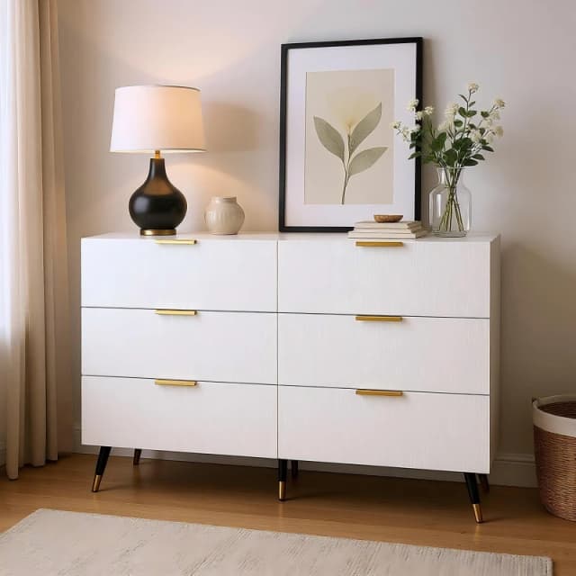 Urban Meuble Modern Chest with Gold Accents White unisex One Size