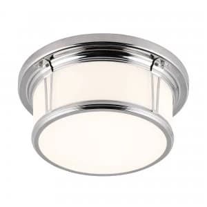 2 Light Medium Flush Mount Ceiling Light Polished Chrome, E27