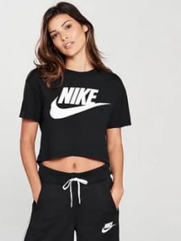 Nike Sportswear Essential Crop Tee Black Size M Women