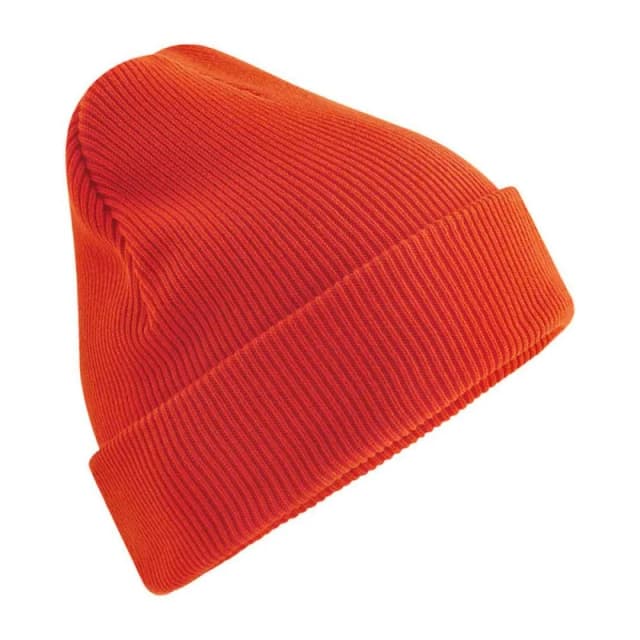 Beechfield Mens Cuffed Cotton Heavyweight Beanie in Orange Orange Male One Size