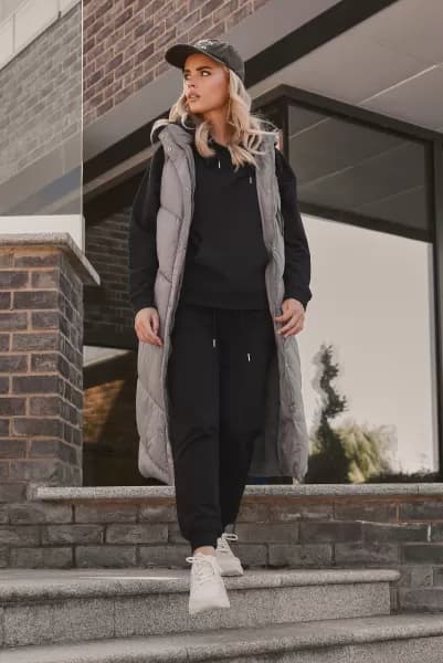 PixieGirl Petite Chevron Padded Gilet - Brown Size 8, Women