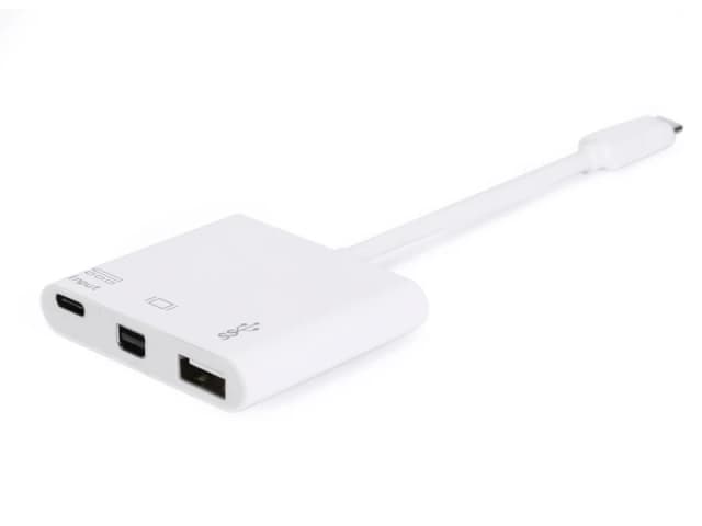 Equip USB Type C to Mini DisPlayPort Female/USB A Female/PD Adapter