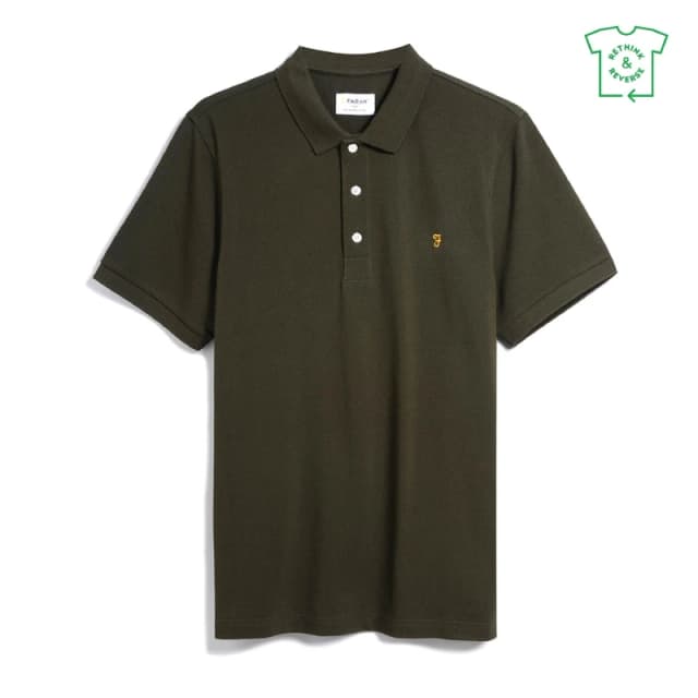 Farah Short Sleeve Polo Shirt Evergreen 357 male Small