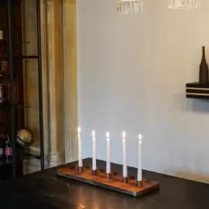 Ivyline Copper Rectangle Centrepiece Metal with Magnetic Candle Holders W60Cm