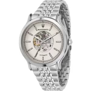 Gents Maserati Legend 42mm Auto Ivory Dial Bracelet Ss Watch