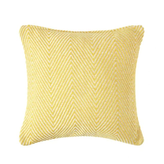 Homescapes Cotton Yellow Halden Chevron Cushion Cover, 45 X 45 Cm