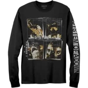 System Of A Down - Face Boxes Unisex X-Large Long Sleeved T-Shirt - Black