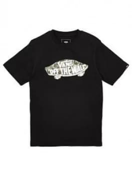 Boys, Vans Childrens 'Off The Wall' Logo Fill Short Sleeve T-Shirt - Black, Size 15-16 Years