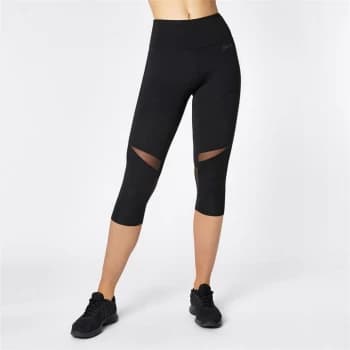 USA Pro Capri Cropped Leggings - Black/Mesh