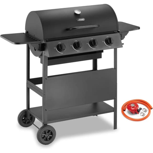 VonHaus Gas BBQ with 4 Burners Black