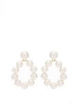 Mood Mood Silver Plated Pearl Front Facing Drop Earrings