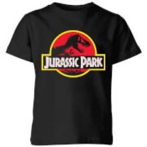 Classic Jurassic Park Logo Kids T-Shirt - Black - 11-12 Years