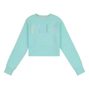 Elle Print Crop Sweatshirt - Blue