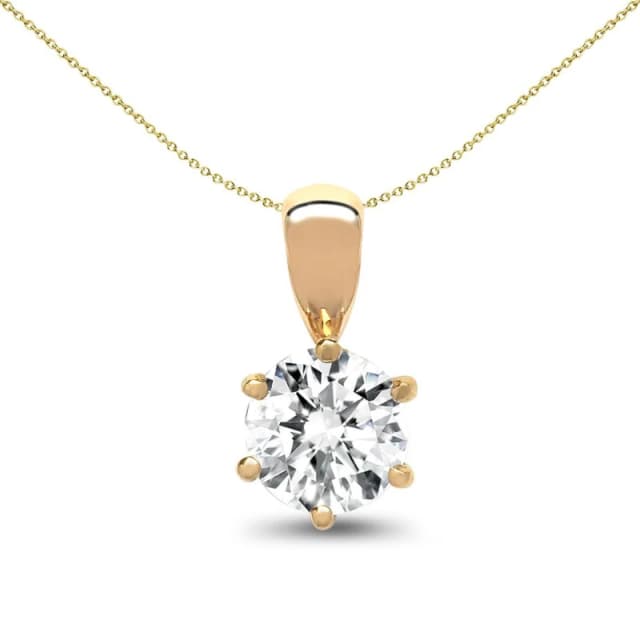 Jewelco London 18ct Gold 0.2ct Diamond Solitaire Charm Pendant - 18P001-020 Gold