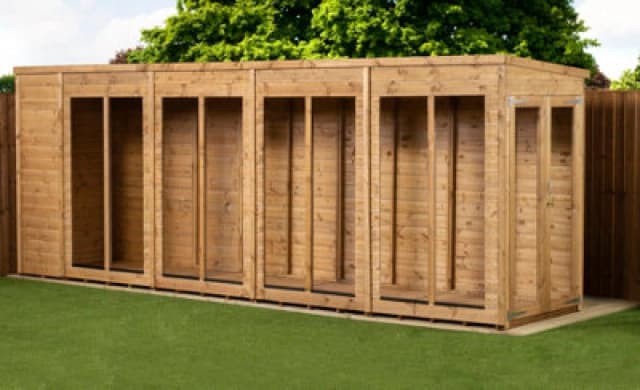 Empire Sheds Empire Pent Summerhouse 18X4 Dipped Treated Tongue And Groove Wooden Garden Shed Double Door (8' X 4' / 8ft X 4ft) (8X4)