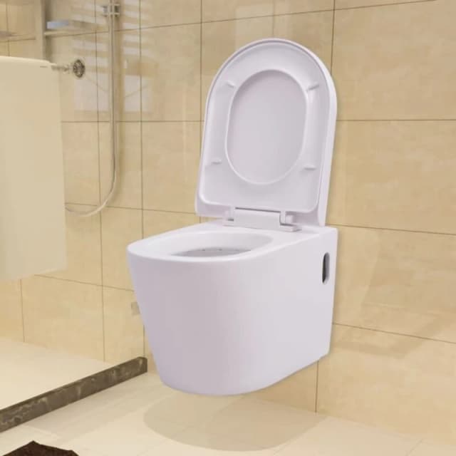 VIDAXL Wall Hung Toilet Ceramic White Vidaxl 244270fr