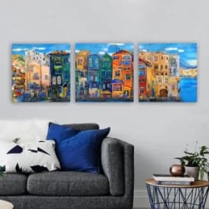 P233374 Multicolor Decorative Canvas Painting (3 Pieces)