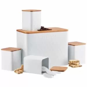 Cooks Professional 5 Piece Kitchen Set With Bamboo Lids White