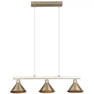 Country 3 Light Straight Bar Pendant Ceiling Light Bronze
