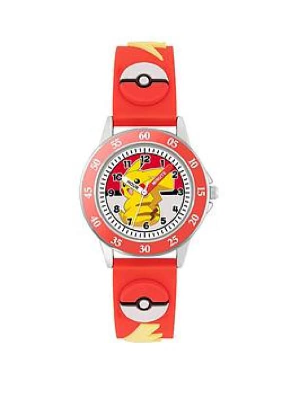 Pokemon 3D Time Teacher Red Silicone Strap Watch POK9074