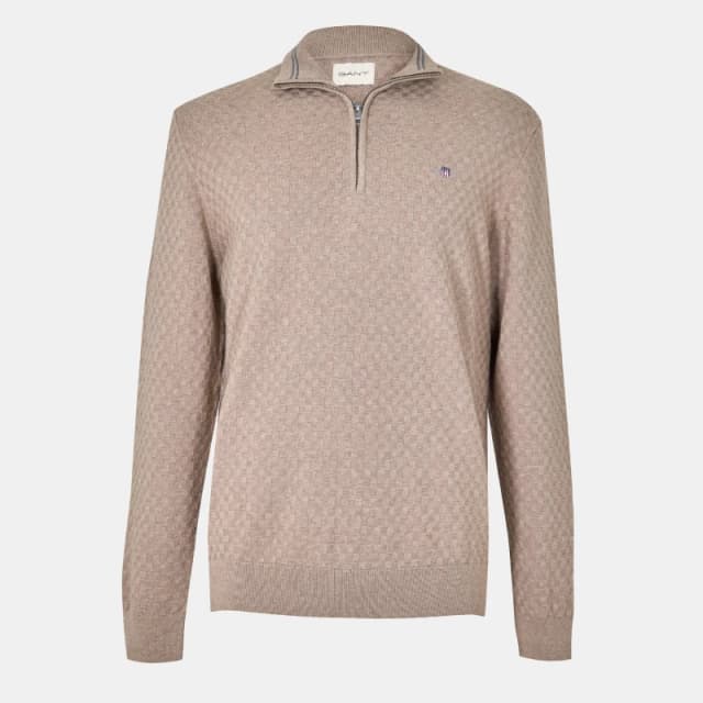 Gant Shield 1/2 Zip Jumper Sand Melange male S