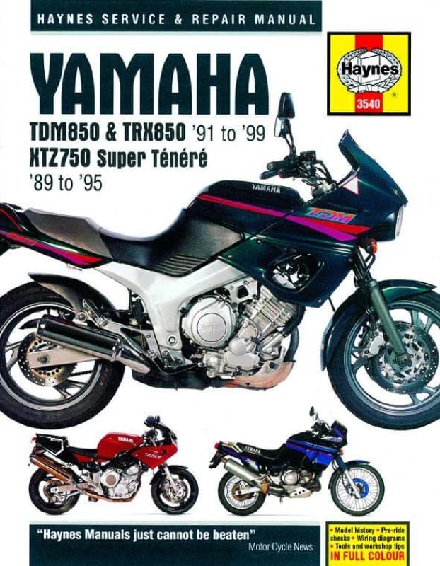 3540 - Haynes Service Manual For Yamaha TDM 850 1991-1999 3540