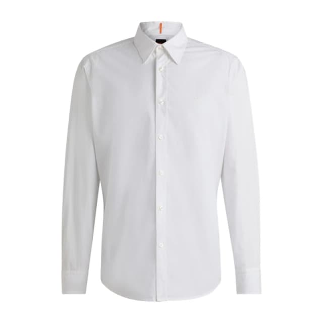Boss Mens Relegant 6 M Plain Long-Sleeve Shirt White 100 male S
