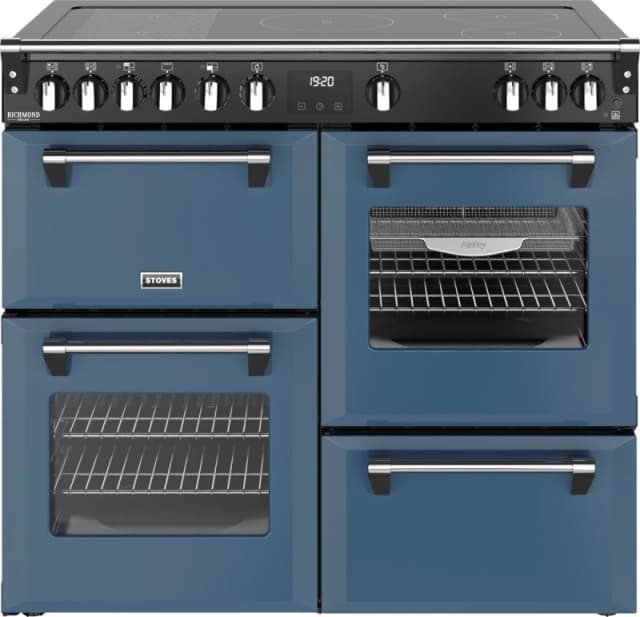 Stoves Richmond Deluxe 100Ei 100cm wide Electric Range Cooker with Induction Hob - Twilight Blue - A Rated