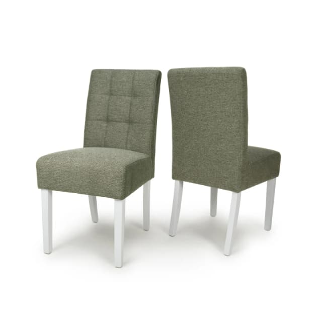 Shankar Set of 2 Moseley Weave Green Dining Chairs Green - White unisex 58x92x45