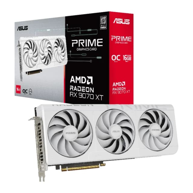Asus PRIME AMD Radeon RX 9070 XT White OC Edition 16GB GDDR6 Graphics Card - 90YV0L75-M0NA00