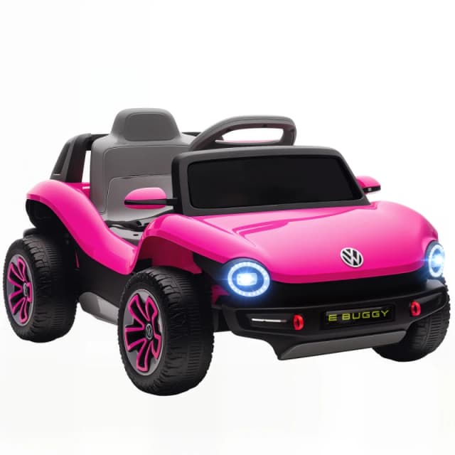 AIYAPLAY Volkswagen Licensed Kids Electric Car w/ Remote, Suspension, Pink 370-413V70PK