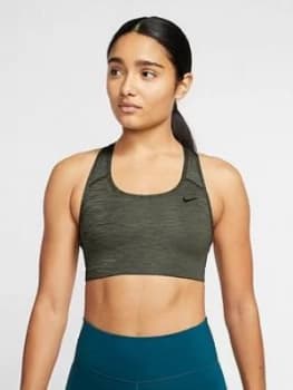 Nike Medium Support Swoosh Sports Bra - Khaki