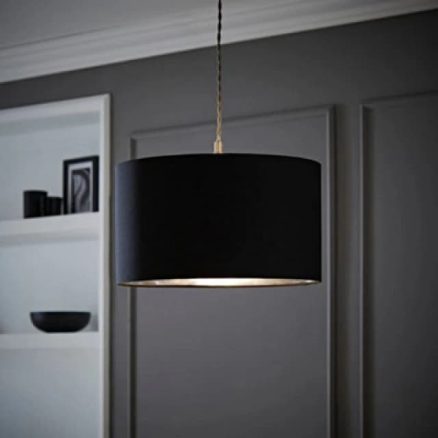 ValueLights ValueLights Reni Black with Metallic Chrome Inner Easy Fit Ceiling Lamp Shade Size: Medium Black Medium Unisex 5016529270706