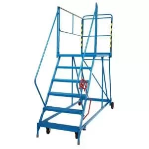 Fort Service Platform 6 Tread Standard slope 54 angle Mesh Blue