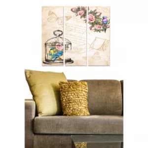 MDF9047892 Multicolor Decorative MDF Painting (3 Pieces)