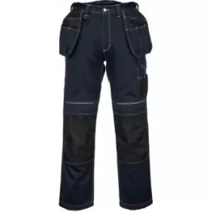 Portwest - T602 - Navy/Black 32 Regular PW3 Holster Work Trousers Combat Cargo Pants - Navy/Black