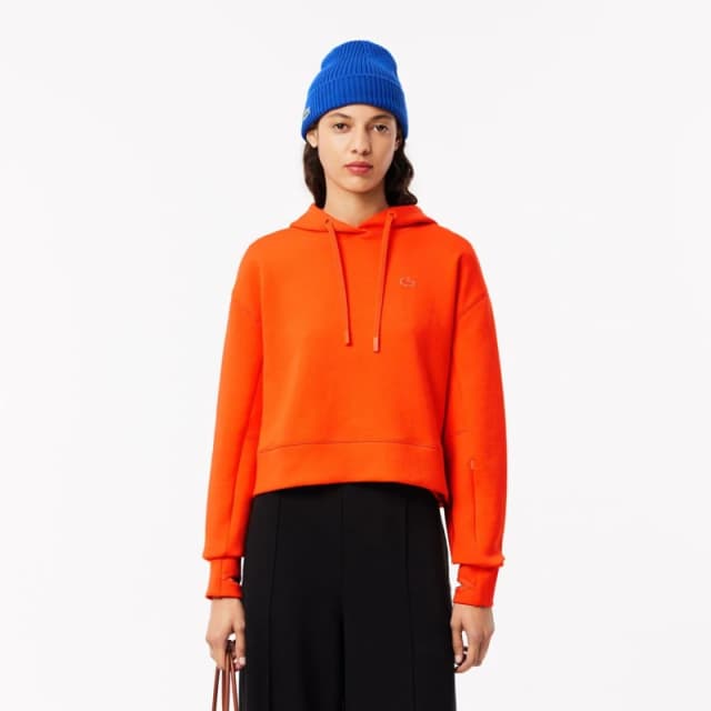 Lacoste Short Cut Cotton Hoodie Orange female 8