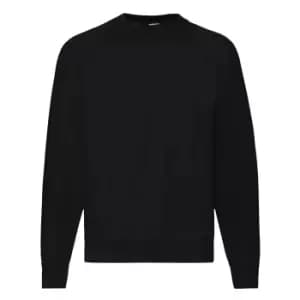 Fruit Of The Loom Mens Raglan Sleeve BelcoroA Sweatshirt (2XL) (Black)