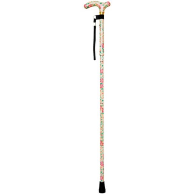 Loops Deluxe Ambidextrous Foldable Walking Cane - 5 Height Settings - Blossom Multi