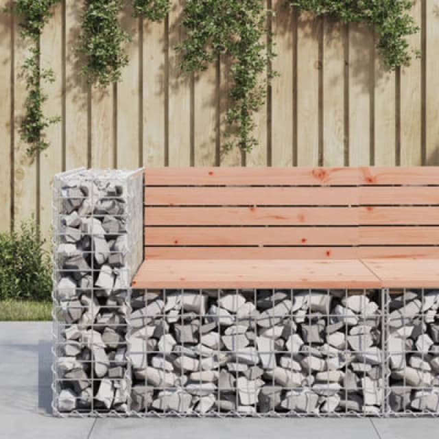 vidaXL Garden Bench Gabion Design 92x71x65.5cm Solid Wood Douglas, Brown 834381