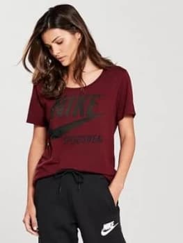 Nike Sportswear Logo Tee Red Size L Women