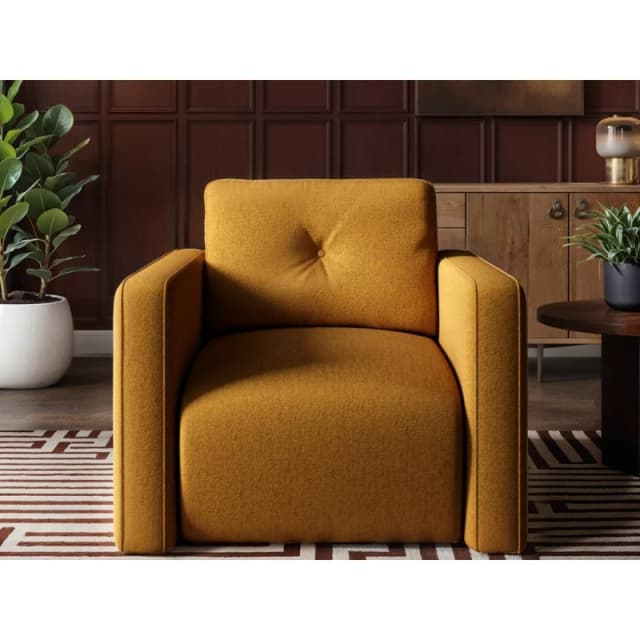 Solace+Co Wilfie Chenille Armchair in Yellow Yellow Unisex