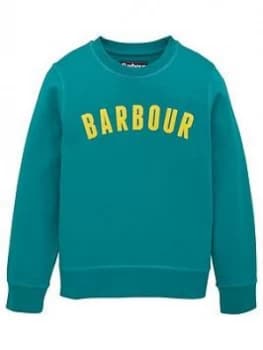 Barbour Boys Logo Crew Sweatshirt - Green