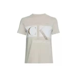 Calvin Klein Jeans BLOCKING TEE - Cream
