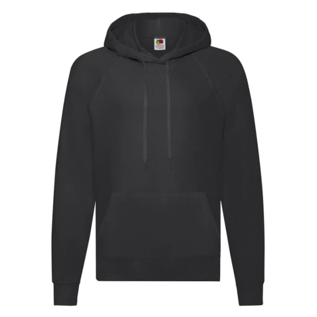 Fruit Of The Loom Fruit of the Loom Men Lightweight Hooded Sweatshirt in Black Size: Small Black S Male 5063425979752