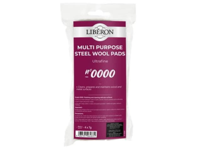 Liberon 126931 Steel Wool Grade 0000 Ultra Fine 4 X 7G Libsw00007Gn
