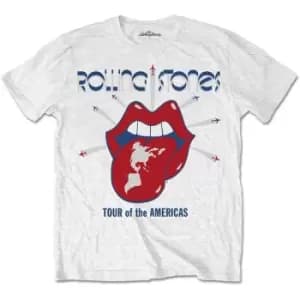 The Rolling Stones - Tour of the Americas Unisex XX-Large T-Shirt - White