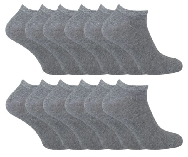 Sock Snob Sock Snob Men Cotton Low Cut Trainer Socks in Grey Size: 12-14 Grey 12-14 Male 5060910924273